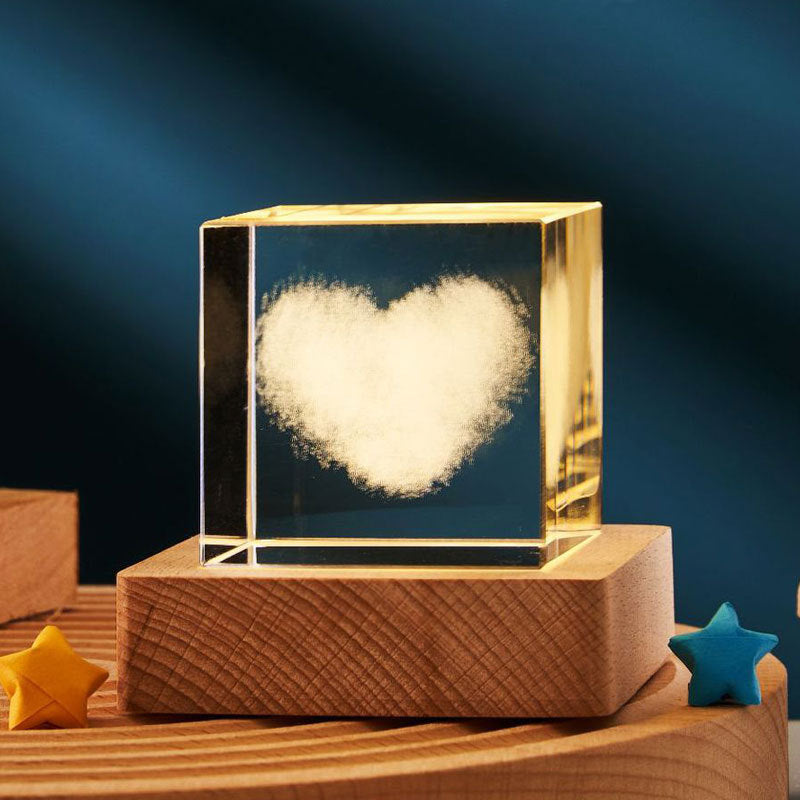 Transparenter 3D-Kristallwürfel