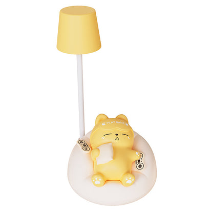 Nachtlampe mit schlafender Katze