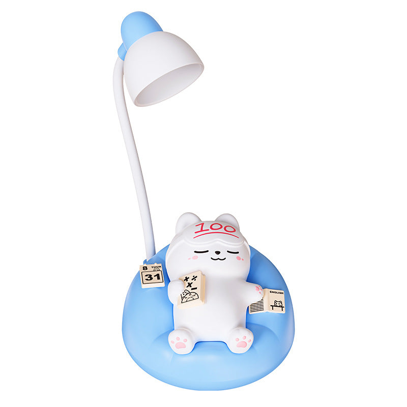 Nachtlampe mit schlafender Katze