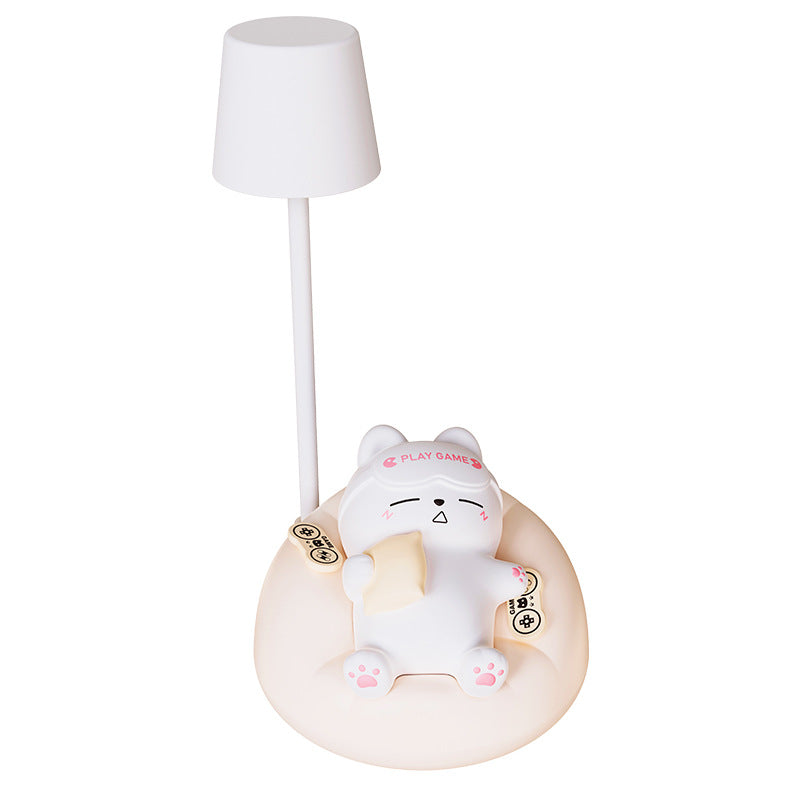 Nachtlampe mit schlafender Katze